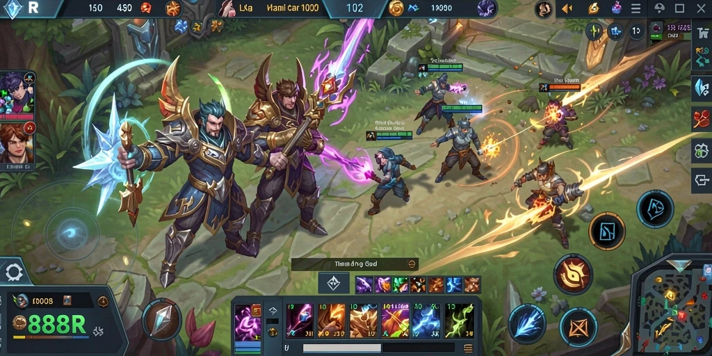 Tampilan seru dari pertandingan MOBA di 888R dengan aksi yang intens.