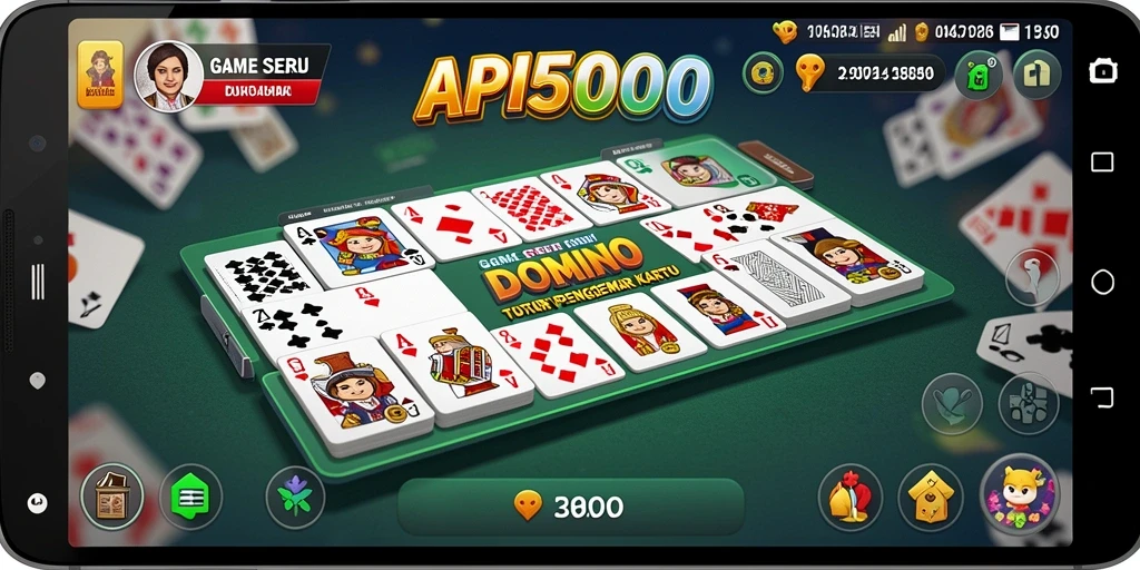 Tampilan gameplay seru dari API5000 yang menghadirkan Domino klasik.