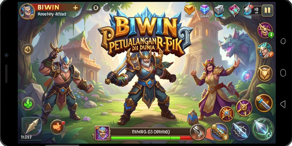 Gameplay BIWIN yang mendebarkan dalam dunia RPG yang penuh warna.