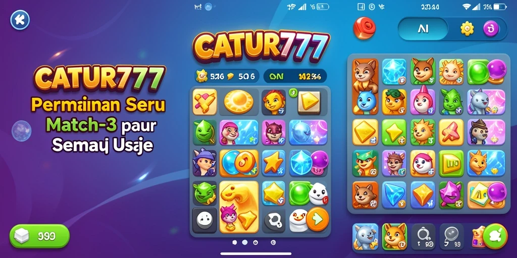 Screenshot utama CATUR777 menampilkan gameplay seru dan menantang dari Match-3.