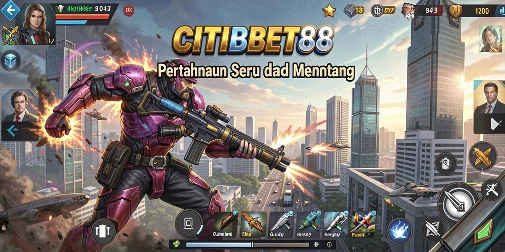 Tampilan gameplay menara pertahanan yang penuh aksi di CITIBET88.