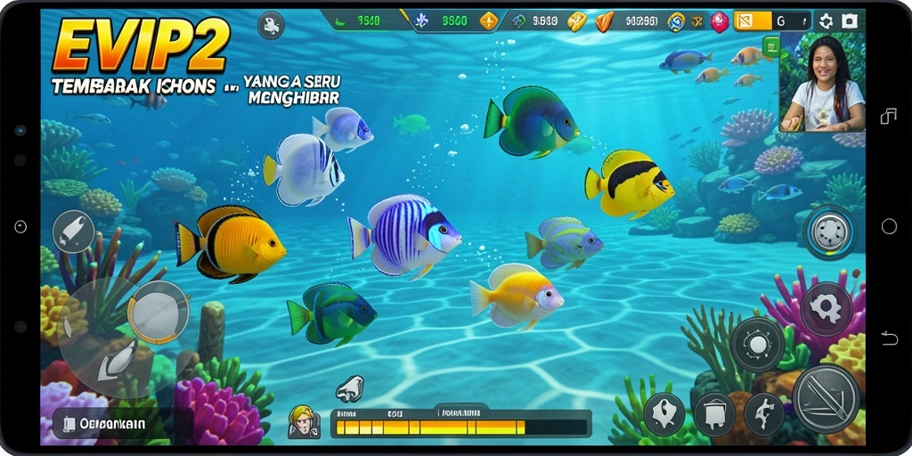 Tampilan gameplay seru Tembak Ikan di EVIP2.