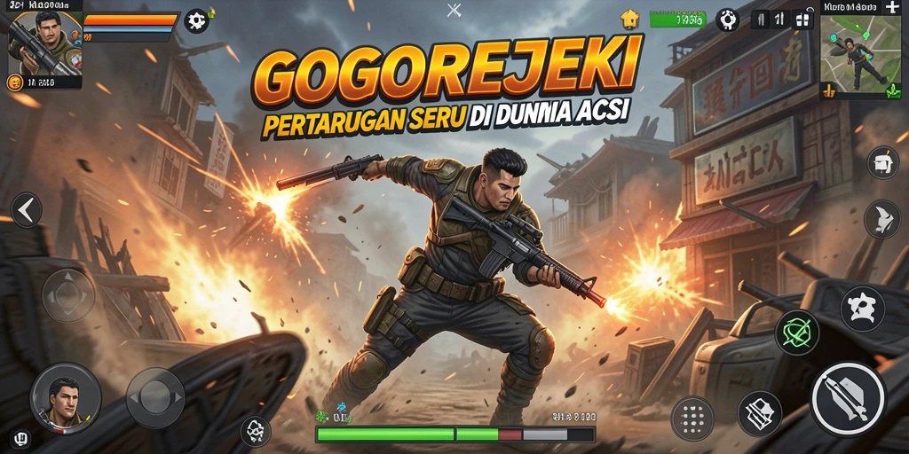 Screenshot GOGOREJEKI menampilkan aksi pertarungan yang mendebarkan dan grafis yang memukau.