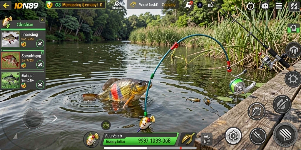 Tampilan gameplay IDN89 yang menakjubkan saat memancing di laut.