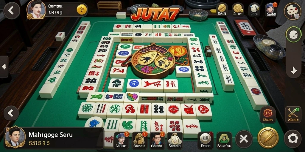 Screenshot JUTA7 menampilkan papan permainan Mahjong yang menarik.