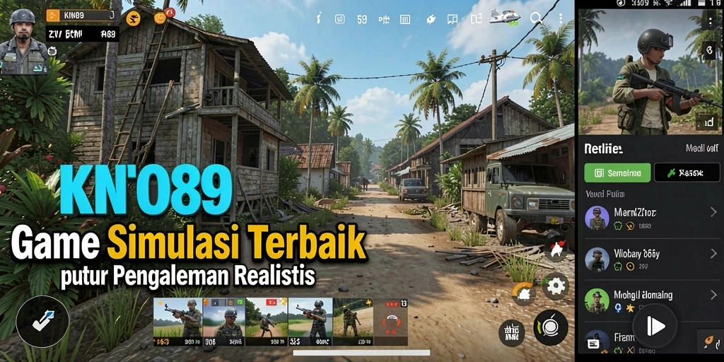 Screenshot utama KNO89 menampilkan gameplay simulasi yang mendalam dan interaktif.