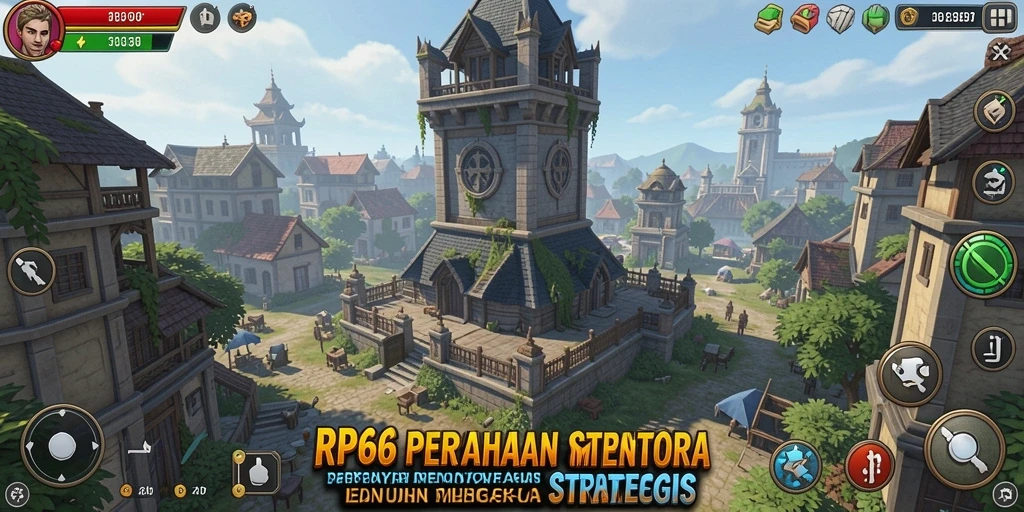 Menampilkan aksi seru dari gameplay Tower Defense di RP66.