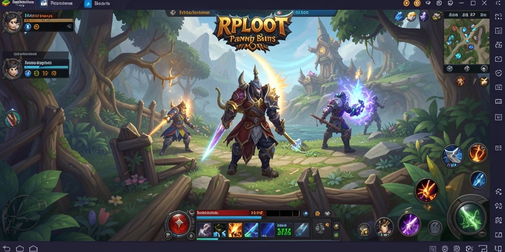 Screenshot gameplay RPLOOT yang menampilkan pertarungan seru di dunia MMORPG.