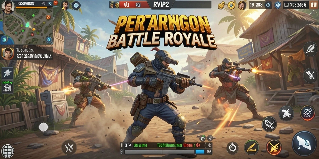 Gameplay mendebarkan di RVIP2 saat pemain bertempur dengan lawan.