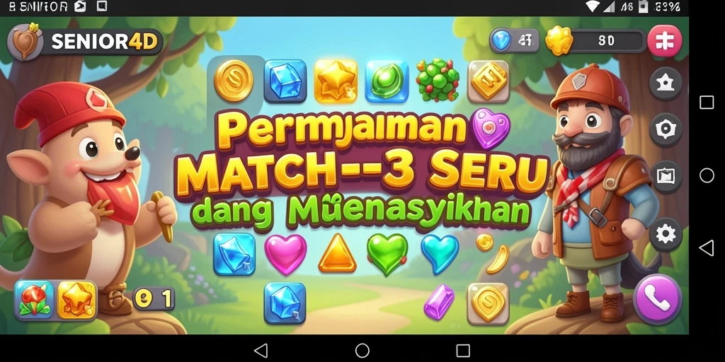 Tampilan menarik dari gameplay Match-3 di SENIOR4D yang memikat.