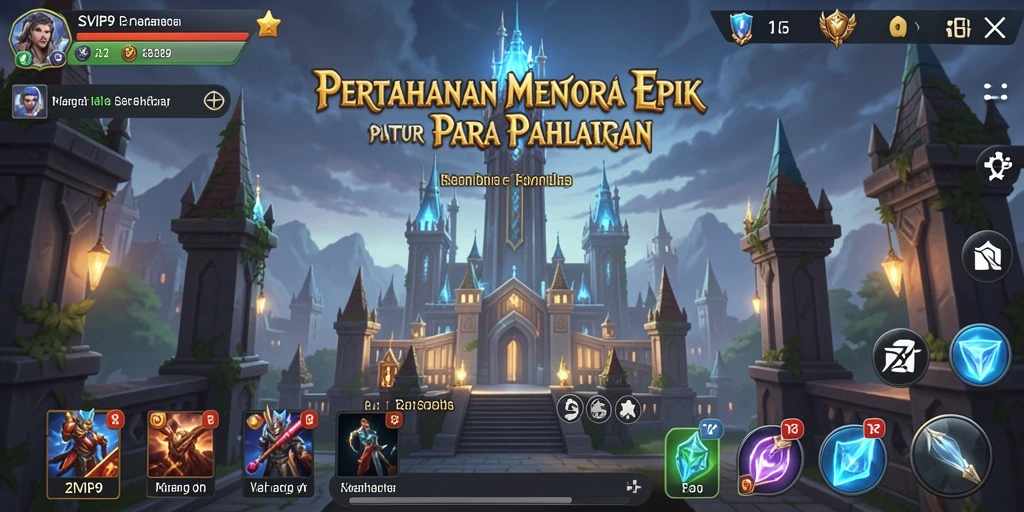 Screenshot menampilkan aksi seru dalam permainan Tower Defense.